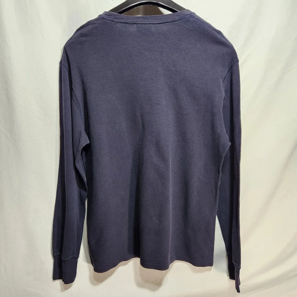 Polo Ralph Lauren Sleepwear Mens‎ Knit Shirt Thermal Large Navy Blue Long Sleeve